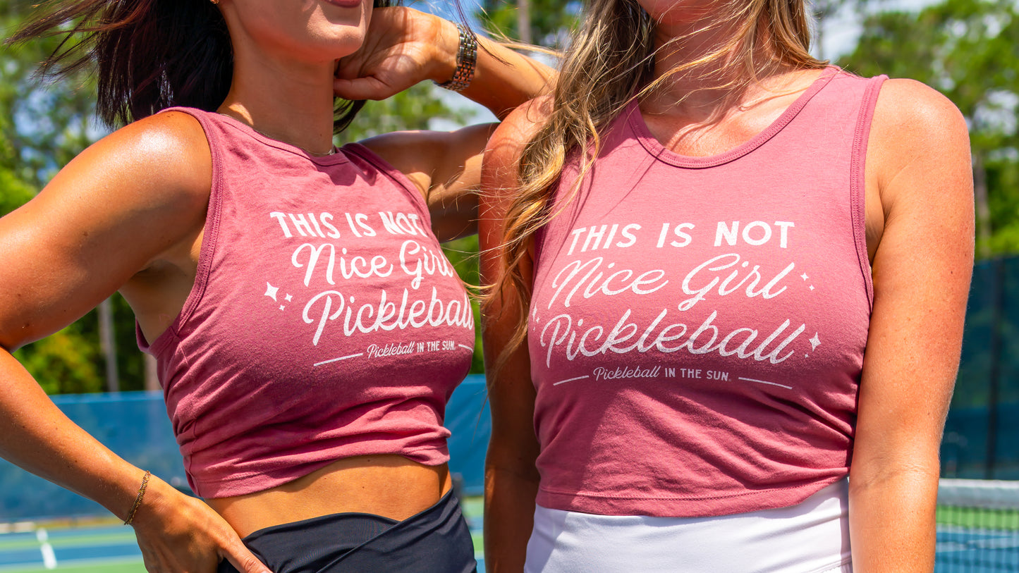 "Not Nice Girl Pickleball" Cropped Tank